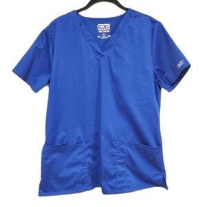 Cherokee workwear blue v neck scrub top medium